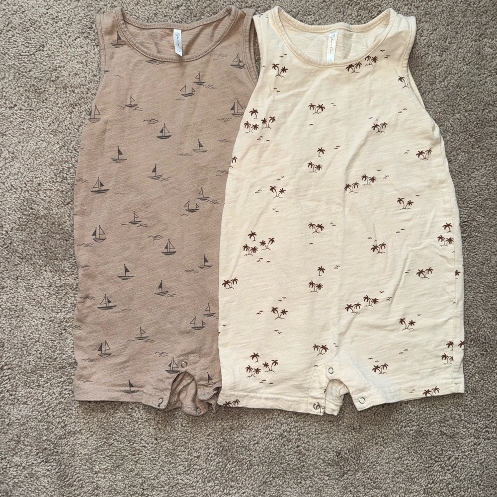 Rylee + Cru Set of Two Sleeveless Rompers. Size 2-3Y.